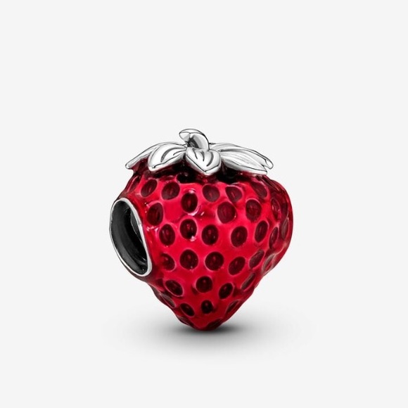 Pandora Seeded Strawberry Fruit Charm for Bracelet or Necklace charm NEW! - Picture 3 of 7